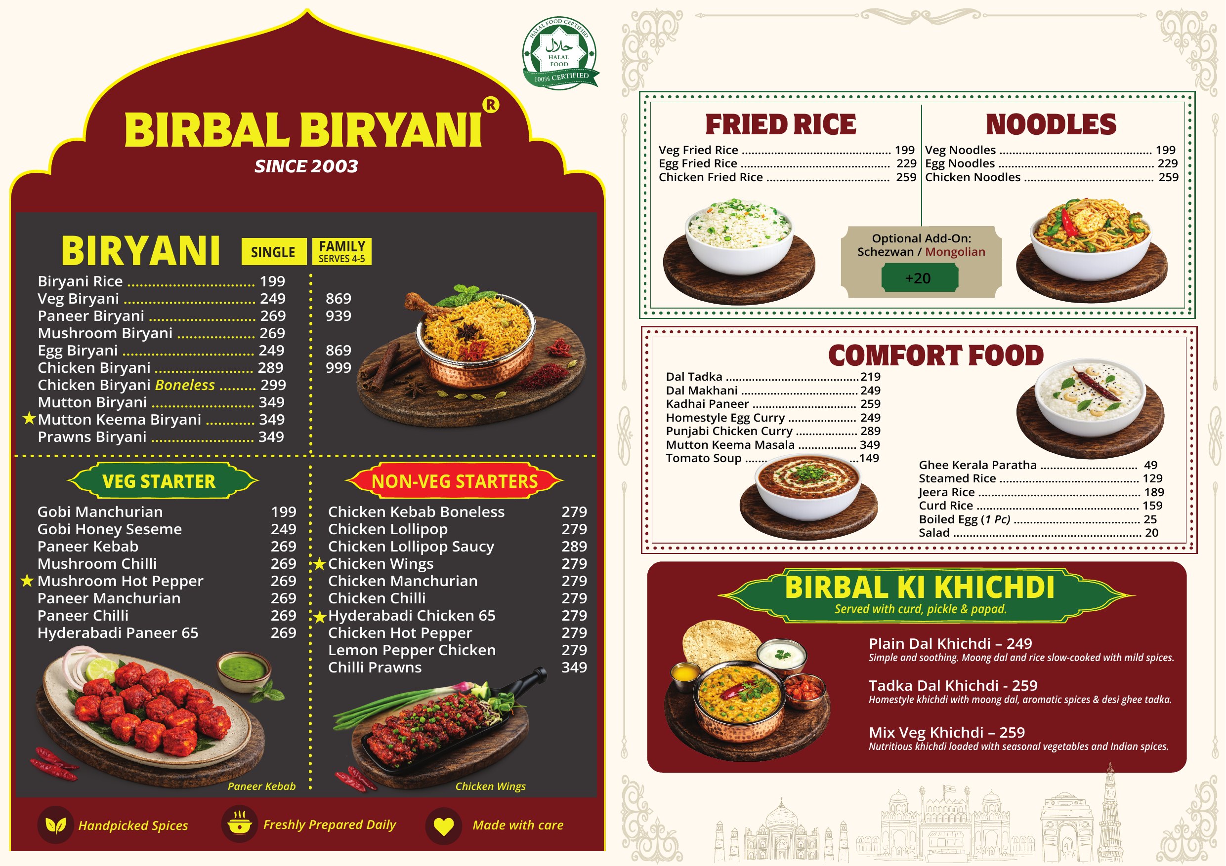 Birbal Biryani menu — CSK Mall, Gunjur — page 1