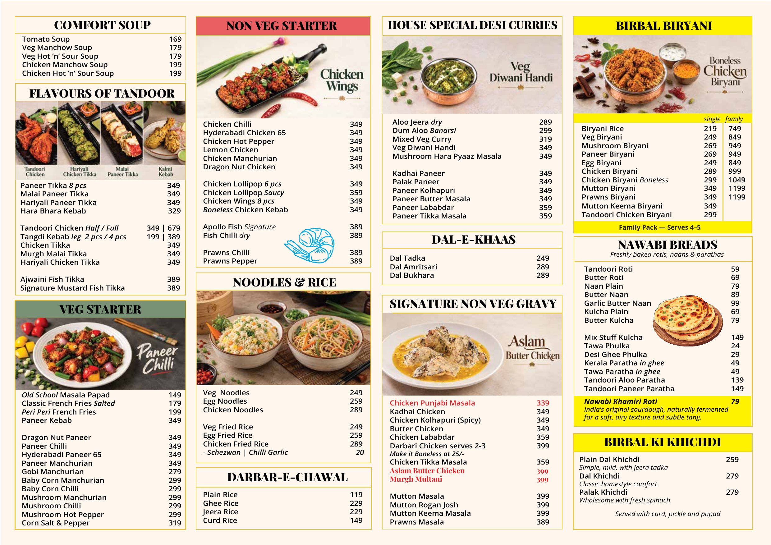 Birbal Biryani menu — Birbal DARBAR GUNJUR — page 1