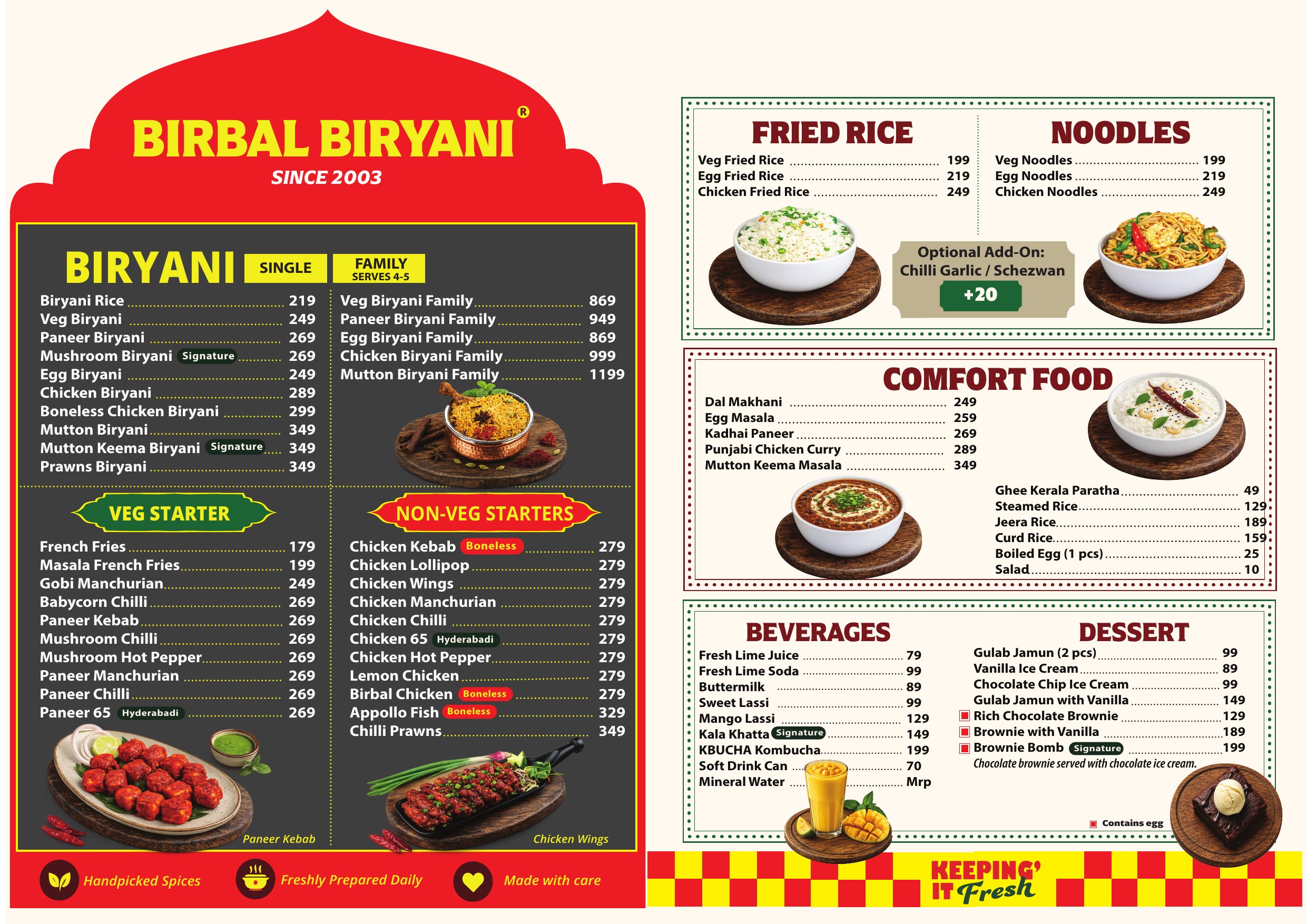 Birbal Biryani menu — Sompura — page 1